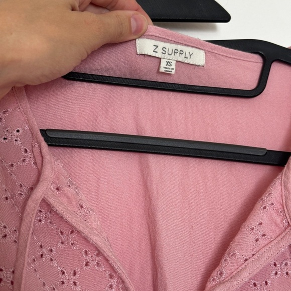 Z Supply Celeste Mauve Eyelet Blouse Cottagecore Coastal Bohemian - Picture 3 of 9